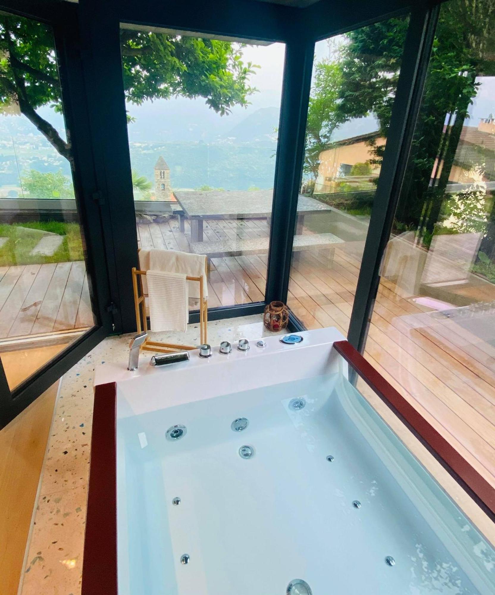 Family Suite With Garden And Amaizing View To Lugano 卡迪马里奥 外观 照片