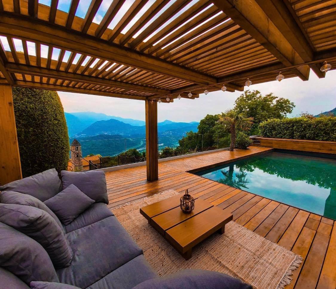 Family Suite With Garden And Amaizing View To Lugano 卡迪马里奥 外观 照片
