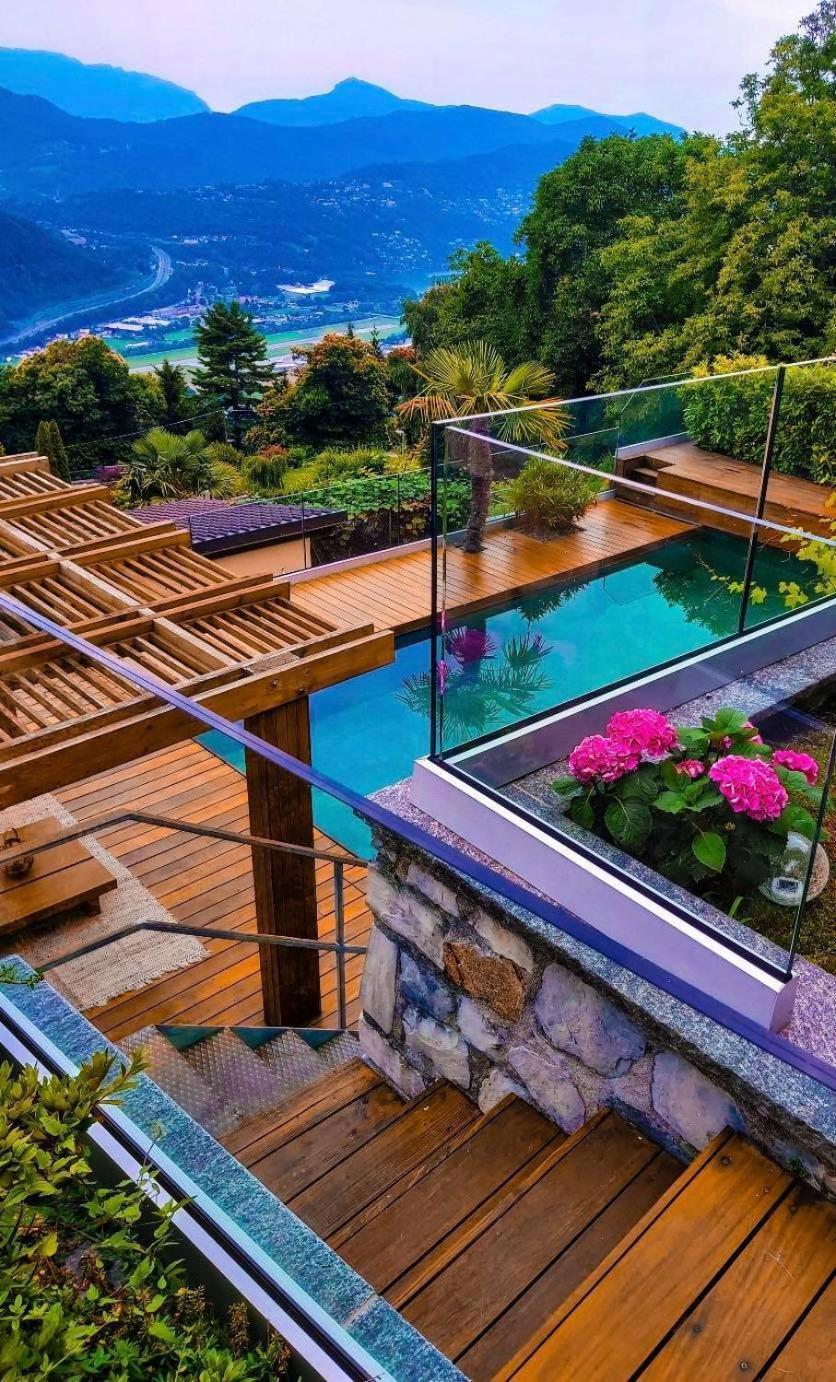 Family Suite With Garden And Amaizing View To Lugano 卡迪马里奥 外观 照片